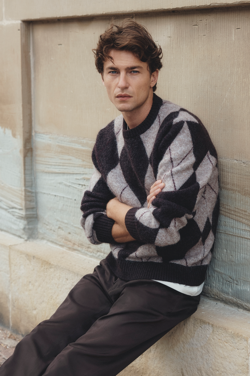 Romeo argyle sweater BROWN