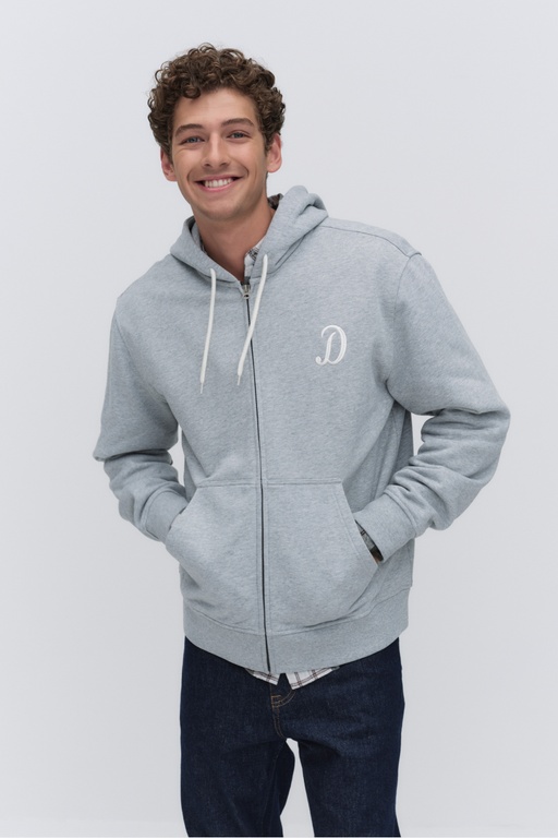 Adan zip hood GREY MELANGE