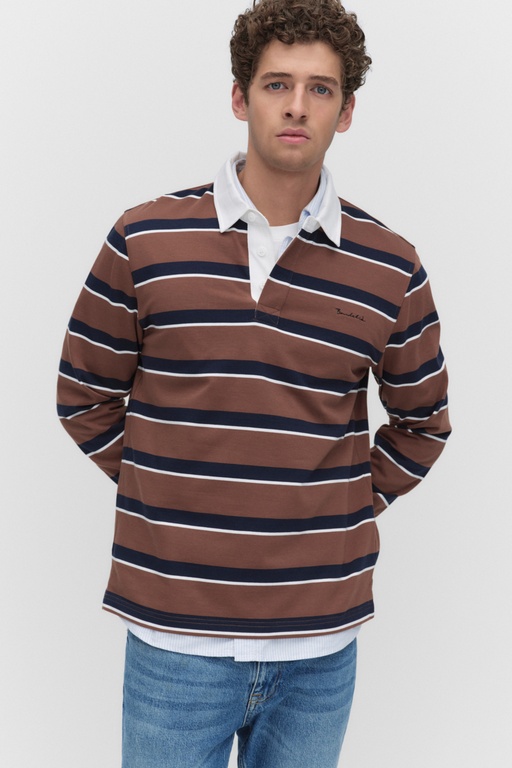 Niel jersey rugger BROWN STRIPE