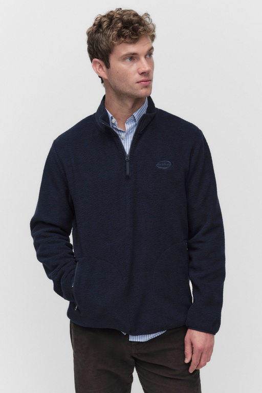Ozzy fleece halfzip DARK BLUE
