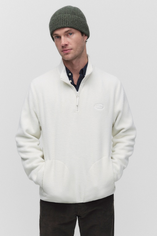 Ozzy fleece halfzip LIGHT BEIGE