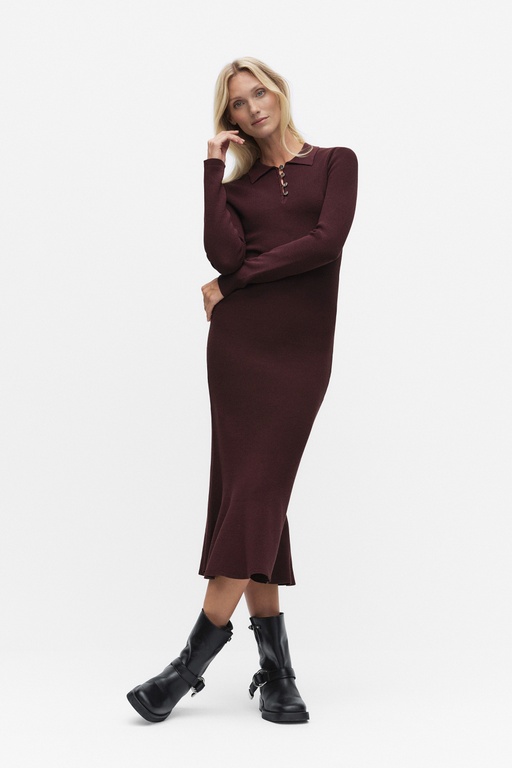 Sierra knit dress WINERED