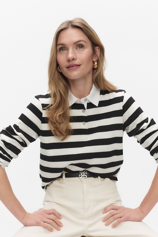 Valentina top STRIPE BLK WH