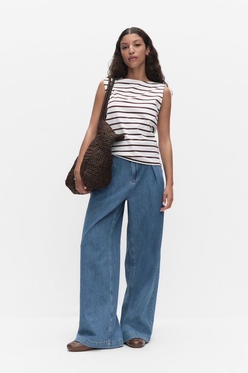 Liv top BROWN STRIPE