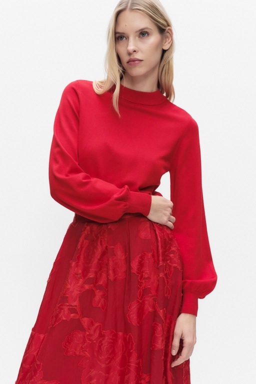 Saga mock neck sweater RED