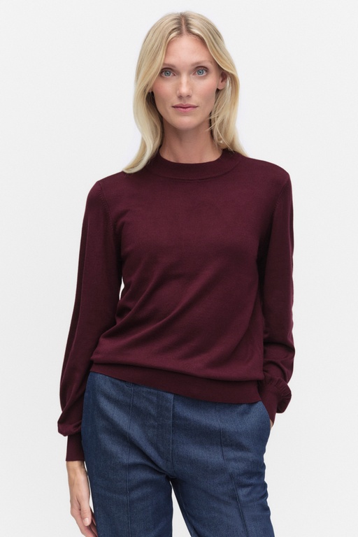 Saga mock neck sweater WINE RED