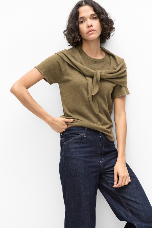 Nea knitted tee Nea knitted tee GREEN MELANGE