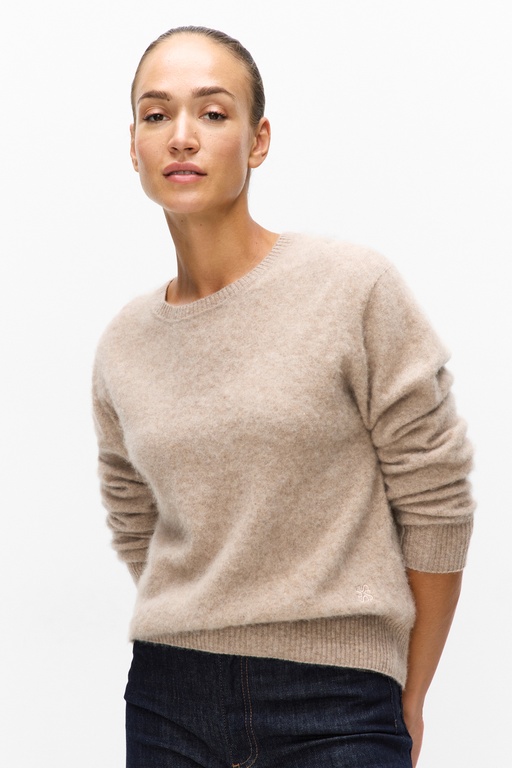 Bianca R-neck sweater LT TAUP MEL