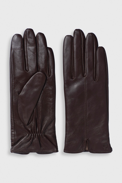 Allie leather gloves BROWN
