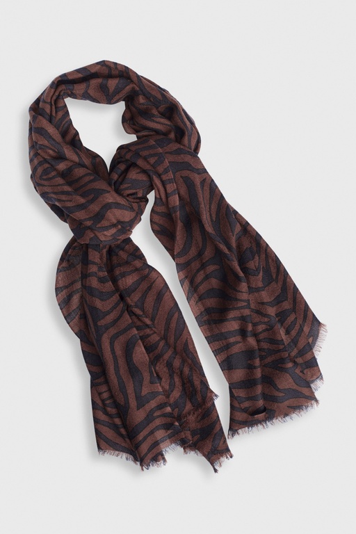 Kelly wool scarf BROWN ZEBRA