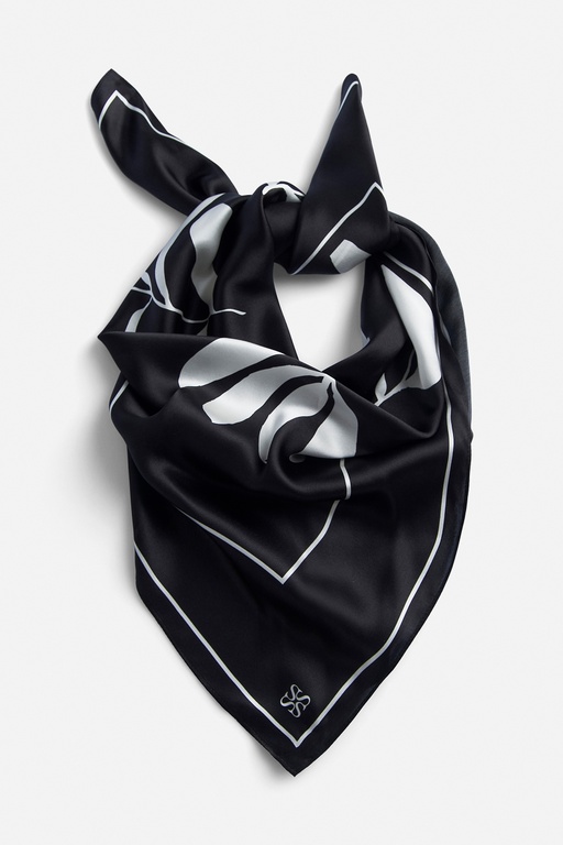 Tine silk scarf BLACK PRINT