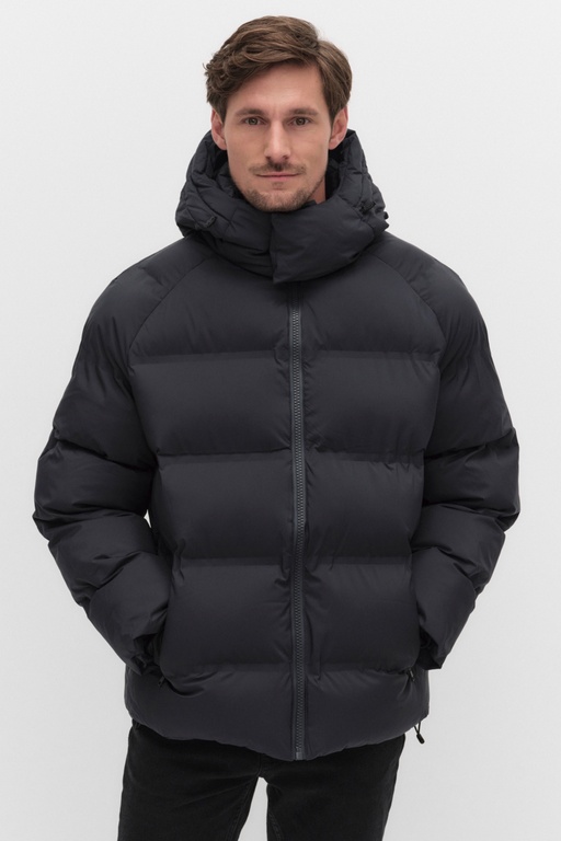 Welded puffer jacket JET BLACK