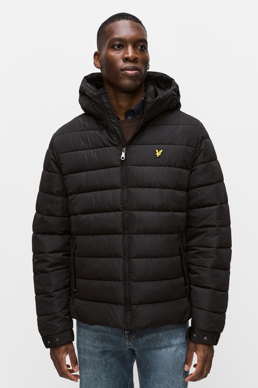 Hooded quilted jkt Hooded quilted jkt JET BLACK