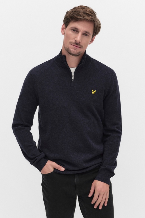 Lambswool zip jumper DARK NAVY MARL