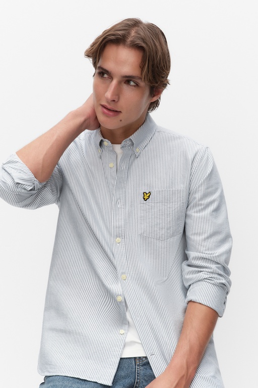 Stripe oxford shirt EVERGLADEWHITE