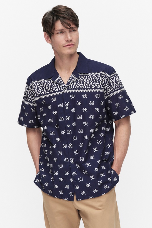 Scarf print ss shirt Scarf print ss shirt LIGHT INDIGO