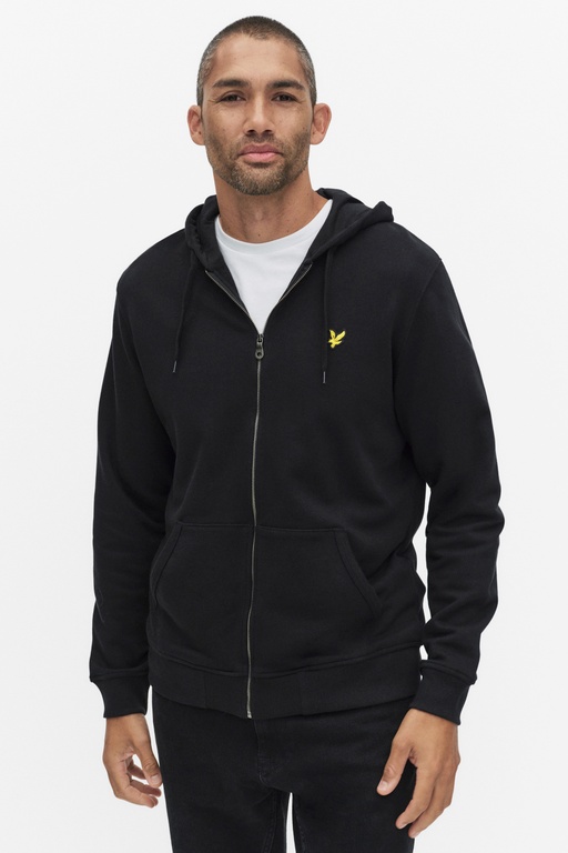 Zip through hoddie JET BLACK