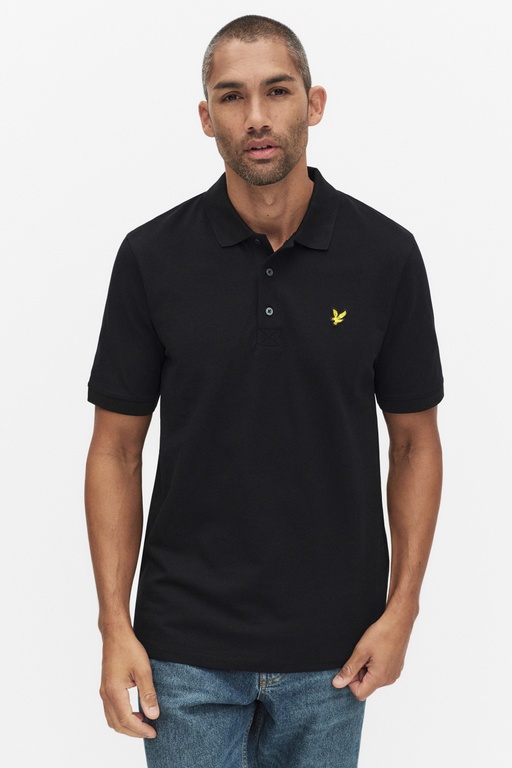 Plain polo shirt JET BLACK