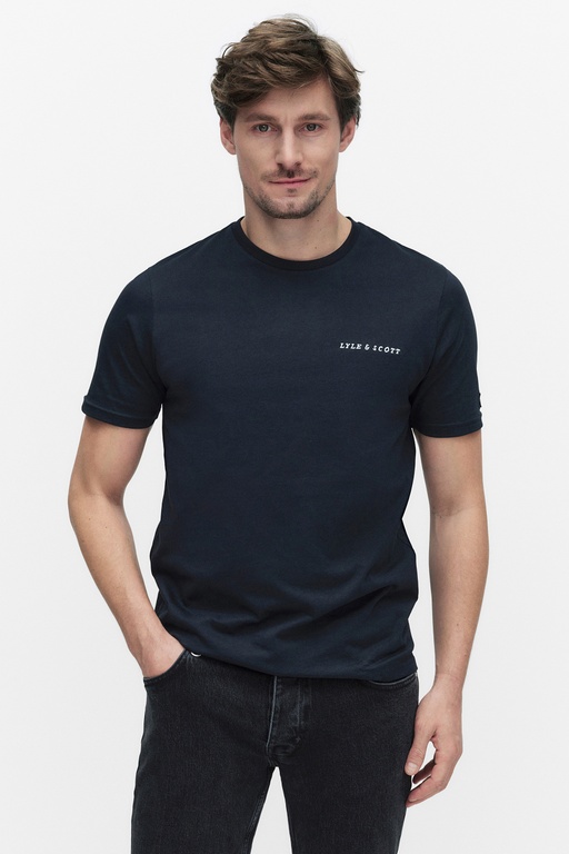 Embroidered t-shirt DARKNAVY WHITE