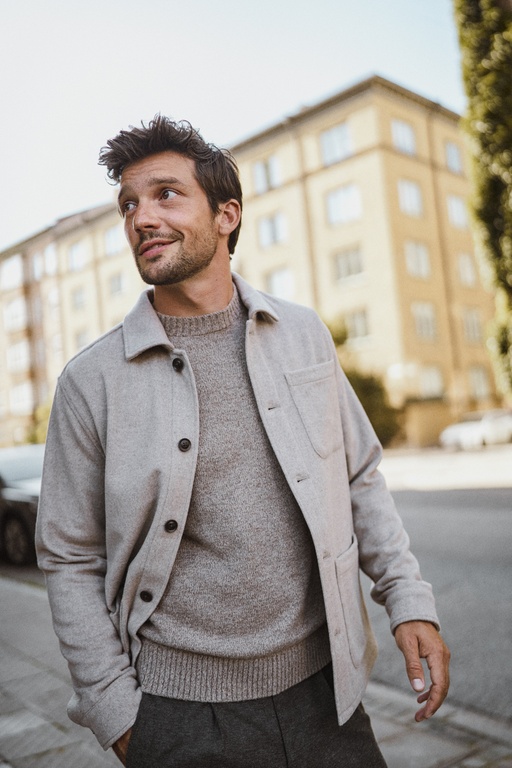 Ewan overshirt GREIGE MELANGE