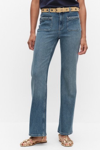 Lulu braid denim trousers