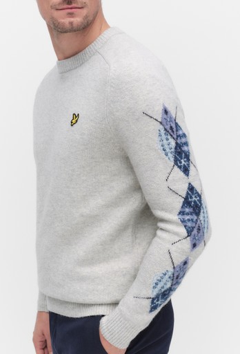 Argyle sleeve jumper