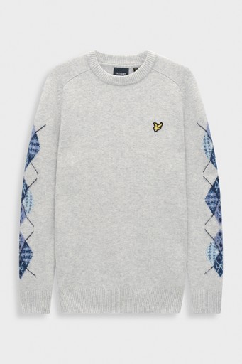 Argyle sleeve jumper