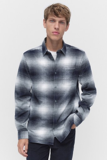 Ombre check fl shirt