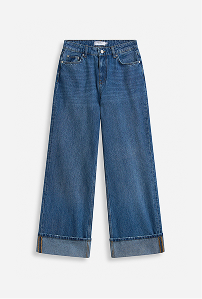 Jeans med brede ben til dame.