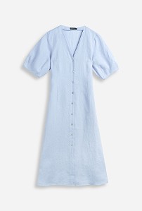 Sininen pellavainen midimekko merkiltä Stockholm Studio.