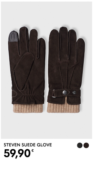 Ruskeiset mokkanahkakäsineet miehille