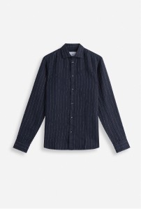 Tummansininen miesten pellavapaita MQ:lta.