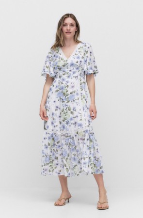 Vaaleansininen kuviollinen kesämekko