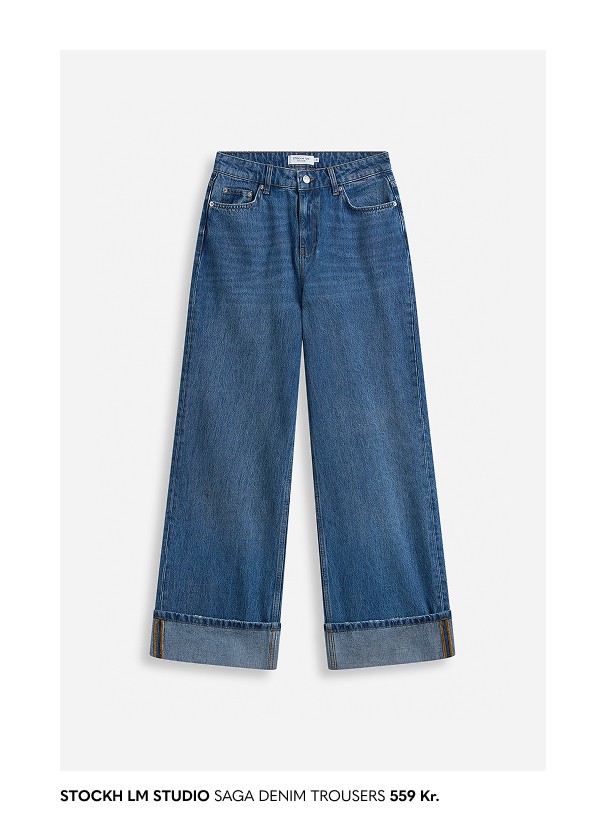 Jeans med brede ben til dame.