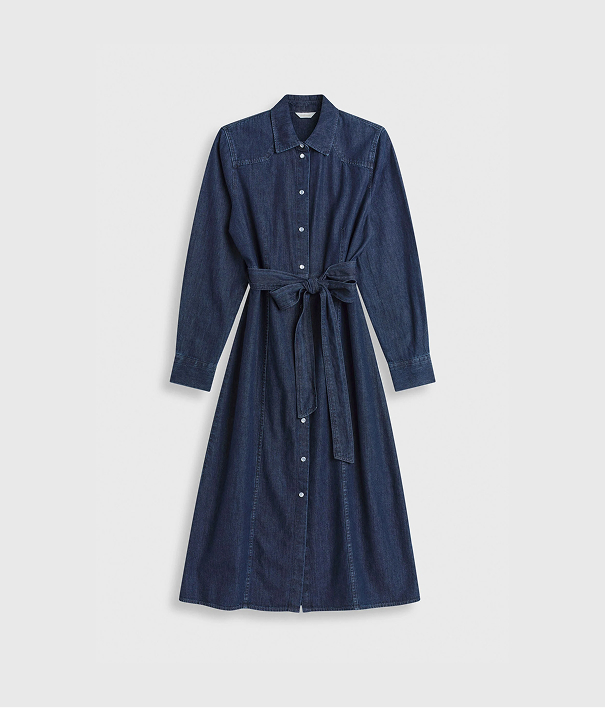 Jeanskjole i mørkeblå denim.