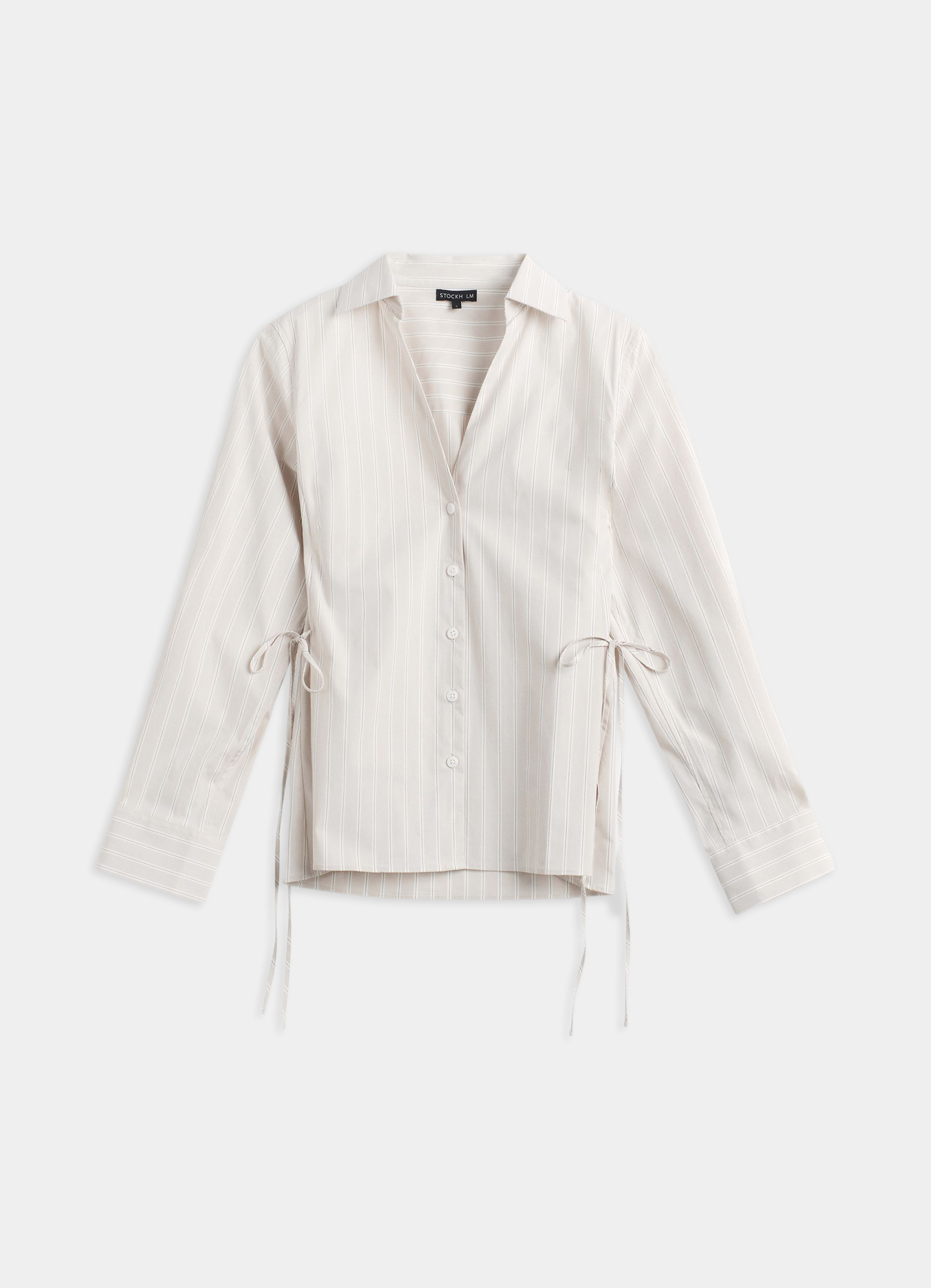 Valko-beige raidallinen naisten paita MQ Marqet:lta.