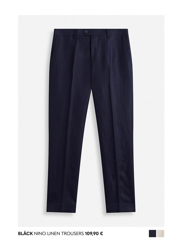 Tummansiniset miesten pellavahousut MQ:lta.