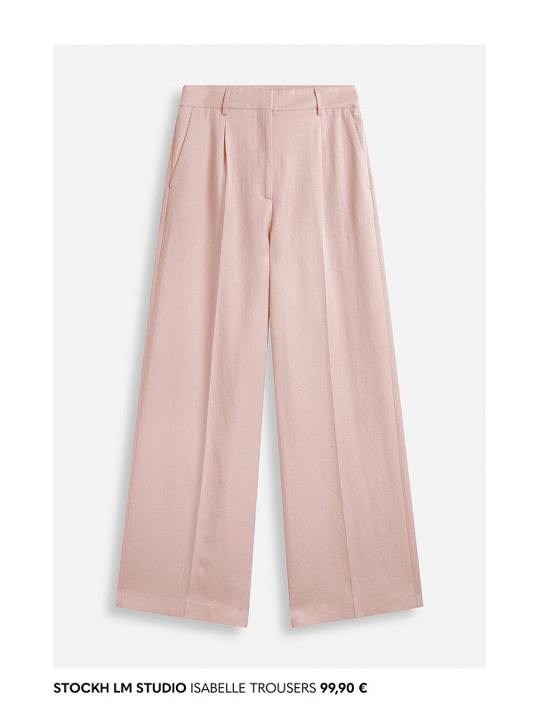 Vaaleanpunaiset puvunhousut merkiltä Stockholm Studio MQ:lta.