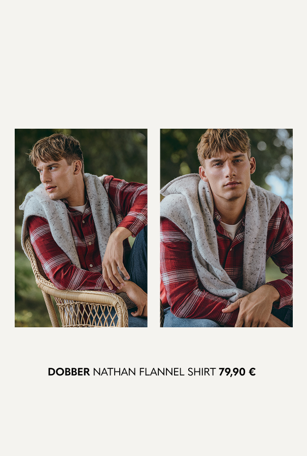 Punainen ruudullinen flanellipaita miehille.