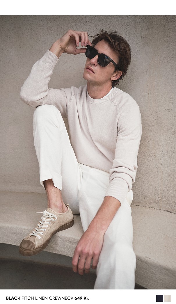 eige strikket trøje til mænd fra Bläck hos MQ.