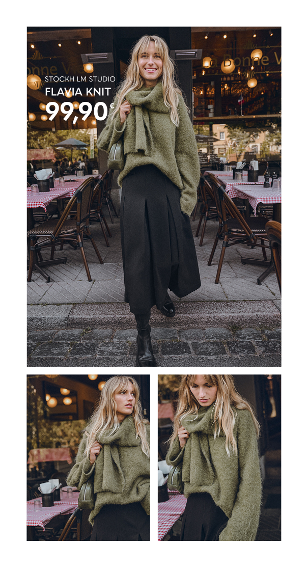 Vihreä neulepusero naisille. Flavia-neule.