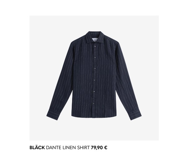 Tummansininen miesten pellavapaita MQ:lta.