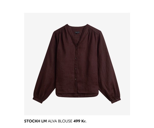 Brun hørbluse fra MQ Marqet.
