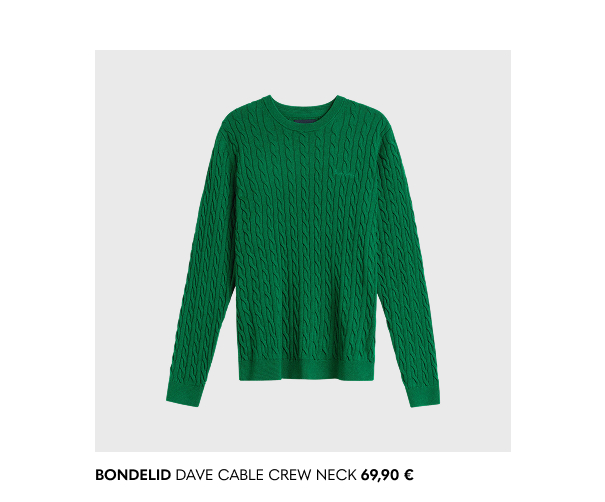 Vihreä kaapelikudottu villapaita miehille.