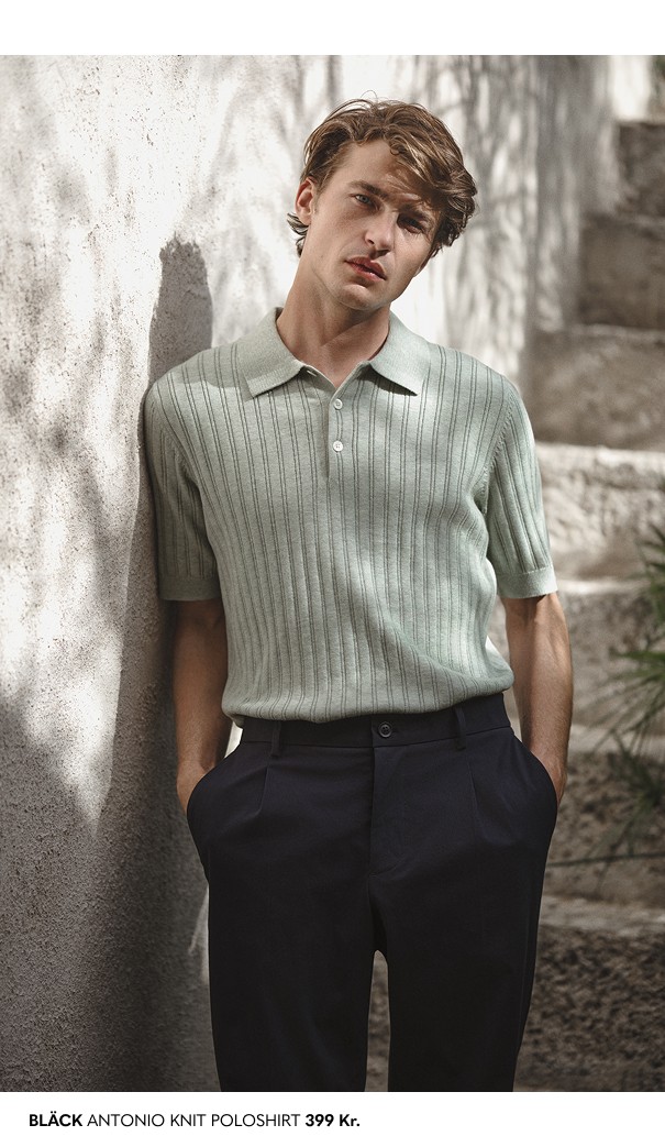 Beige strikket trøje til mænd fra Bläck hos MQ.