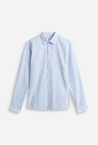 Hvid- og blåstribet hørskjorte til mænd fra Bläck hos MQ.