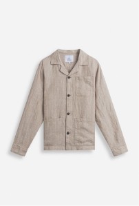 Beige hør-overshirt til mænd fra MQ.