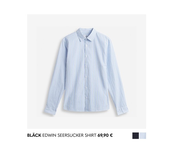 Valko-siniraitainen miesten pellavapaita merkiltä Bläck MQ:lta.