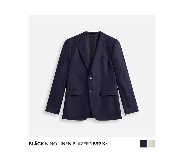 Mørkeblå hørblazer til mænd fra MQ.