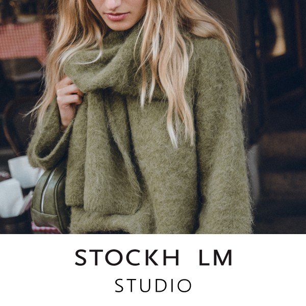 Grøn striktrøje til dame. Stockh lm Studio..